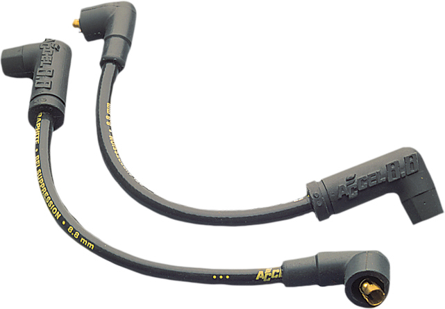 XL/XLCH 1970-78, Accel Custom Stainless/Copper 8.8mm Black Plug Wire Set - 172074K