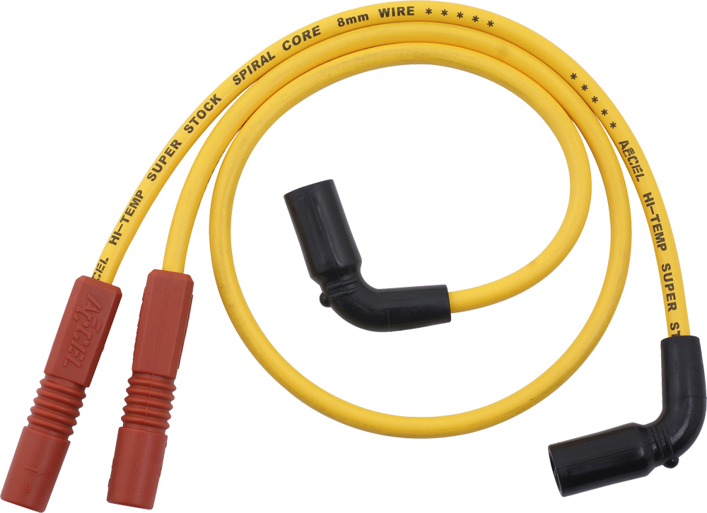 FLH/FLT/FLHR Models 2009-2012 Accel Yellow 8mm Plug Wire Set - 171111-Y