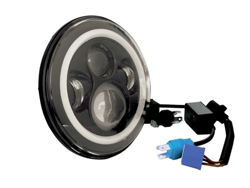 7" LED HEADLIGHTS WITH BLACK FACE HALO