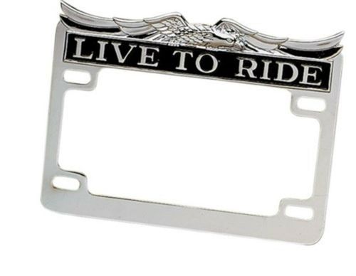 "Live to Ride" License Plate Frame Chrome